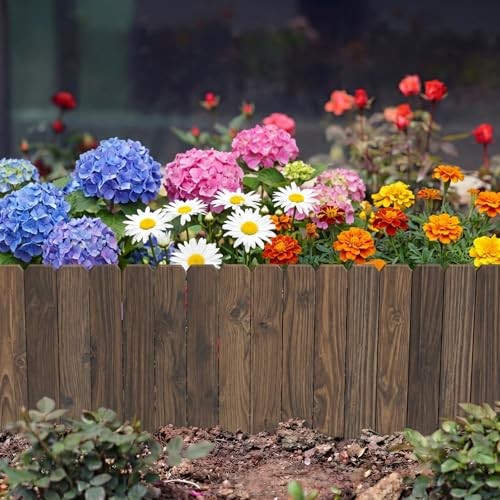 Garden wooden fence edging - wooden,