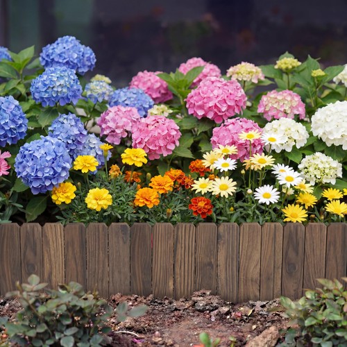 Garden wooden fence edging - wooden, 3